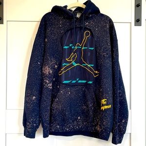 Renewed reverse dyed The Jumpman navy hoodie